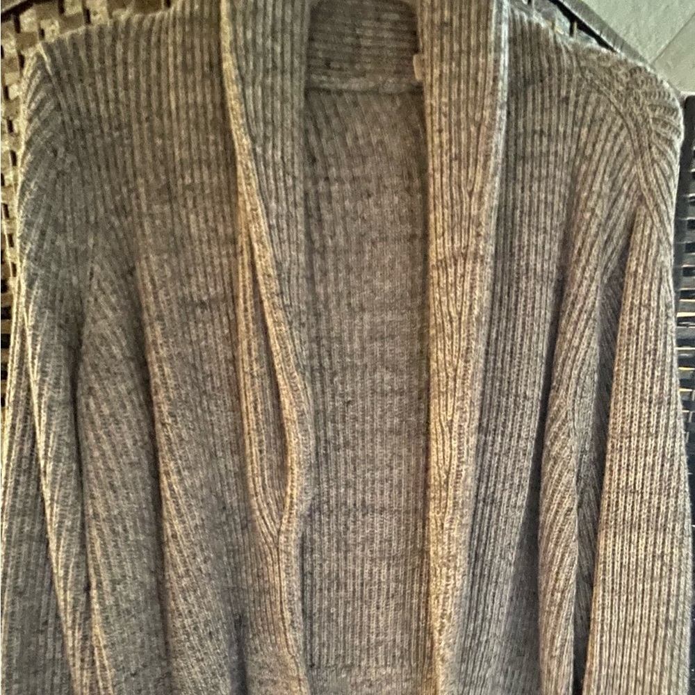 Gap Gray Ribbed Knit Cardigan